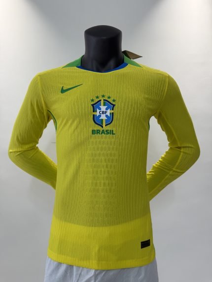 25/26 Brazil Home Player Version Long-Sleeve Jersey